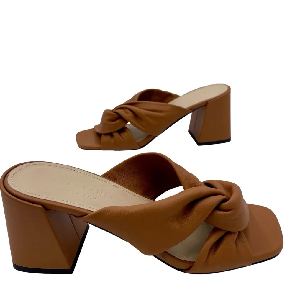 NEW Everlane Desert Tan Leather Day Twist Heel in Size 6.5 - Picture 3 of 14